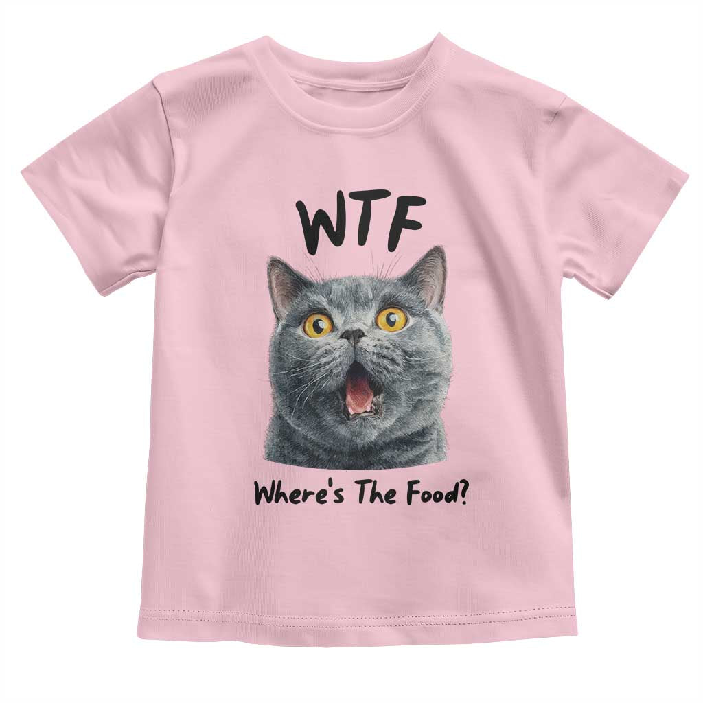 Funny Shocked British Shorthair Cat Toddler T Shirt Where Is The Food