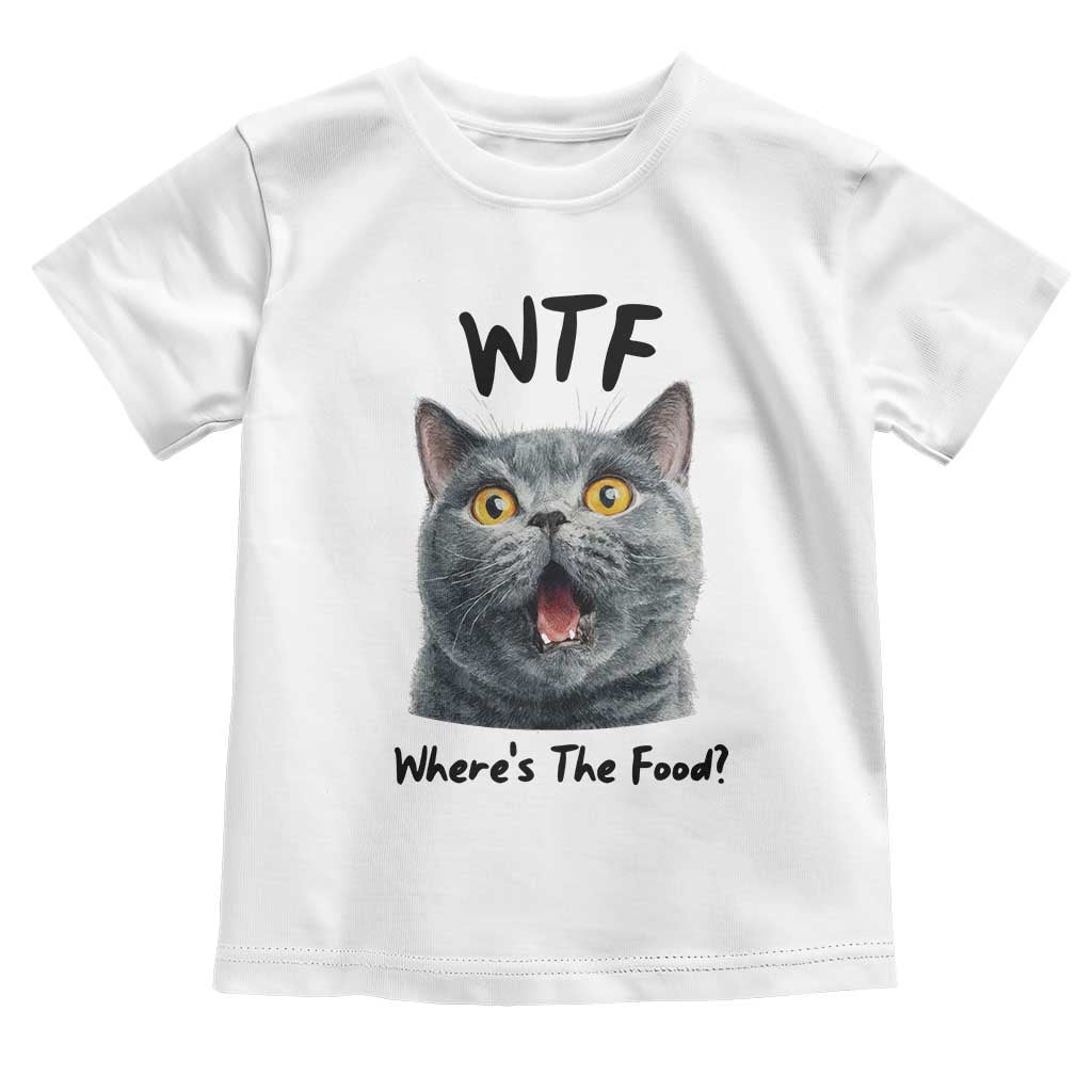Funny Shocked British Shorthair Cat Toddler T Shirt Where Is The Food