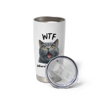 Funny Shocked British Shorthair Cat Tumbler Cup Where Is The Food