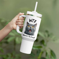 Funny Shocked British Shorthair Cat Tumbler With Handle Where Is The Food