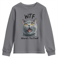 Funny Shocked British Shorthair Cat Youth Sweatshirt Where Is The Food