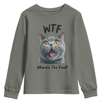 Funny Shocked British Shorthair Cat Youth Sweatshirt Where Is The Food