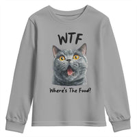 Funny Shocked British Shorthair Cat Youth Sweatshirt Where Is The Food
