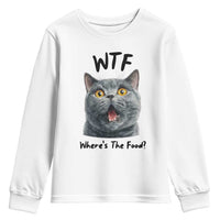 Funny Shocked British Shorthair Cat Youth Sweatshirt Where Is The Food