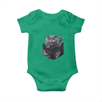 Cute British Shorthair Cat In Pocket Baby Onesie Cat Lover