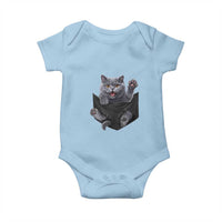 Cute British Shorthair Cat In Pocket Baby Onesie Cat Lover