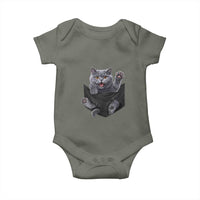 Cute British Shorthair Cat In Pocket Baby Onesie Cat Lover