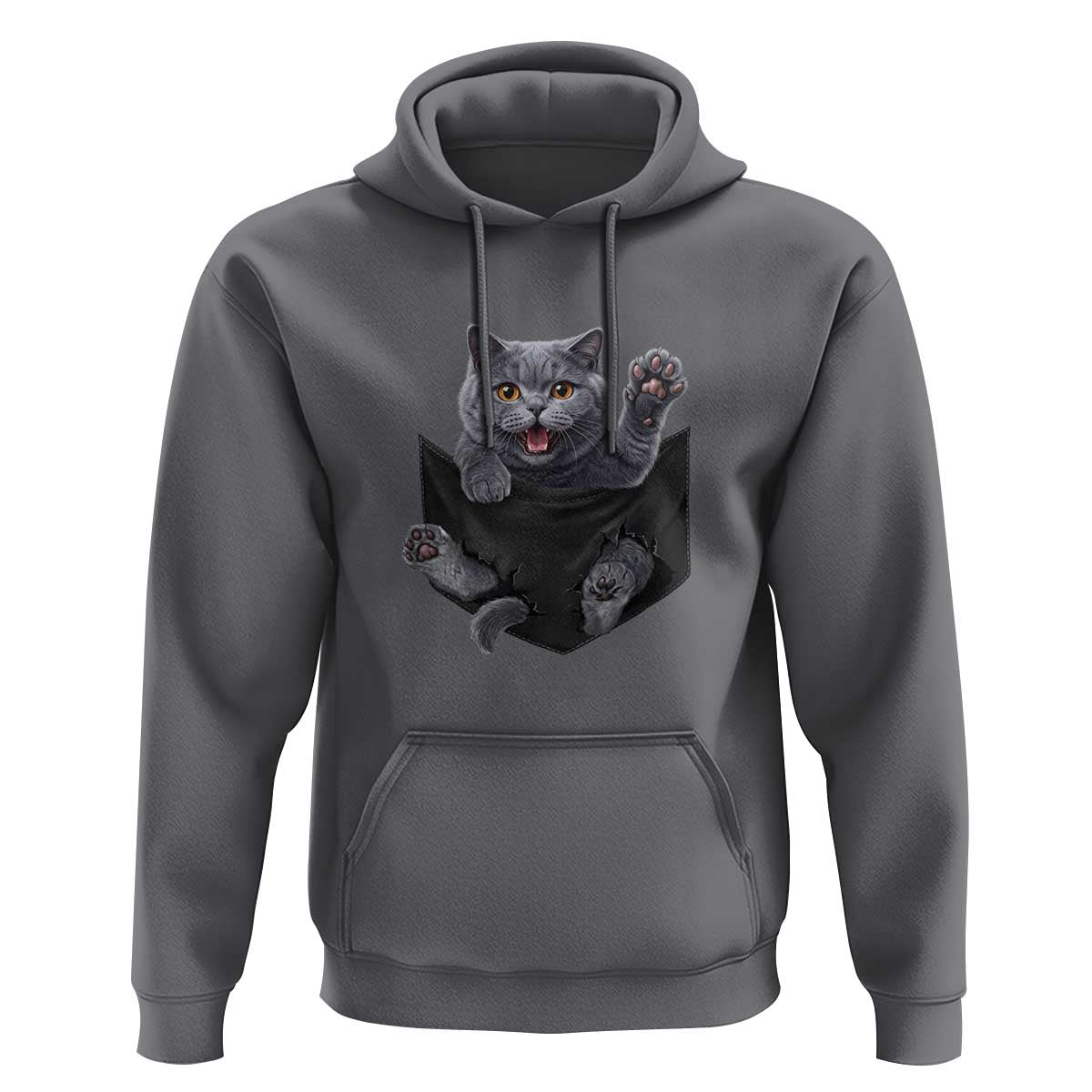 Cute British Shorthair Cat In Pocket Hoodie Cat Lover