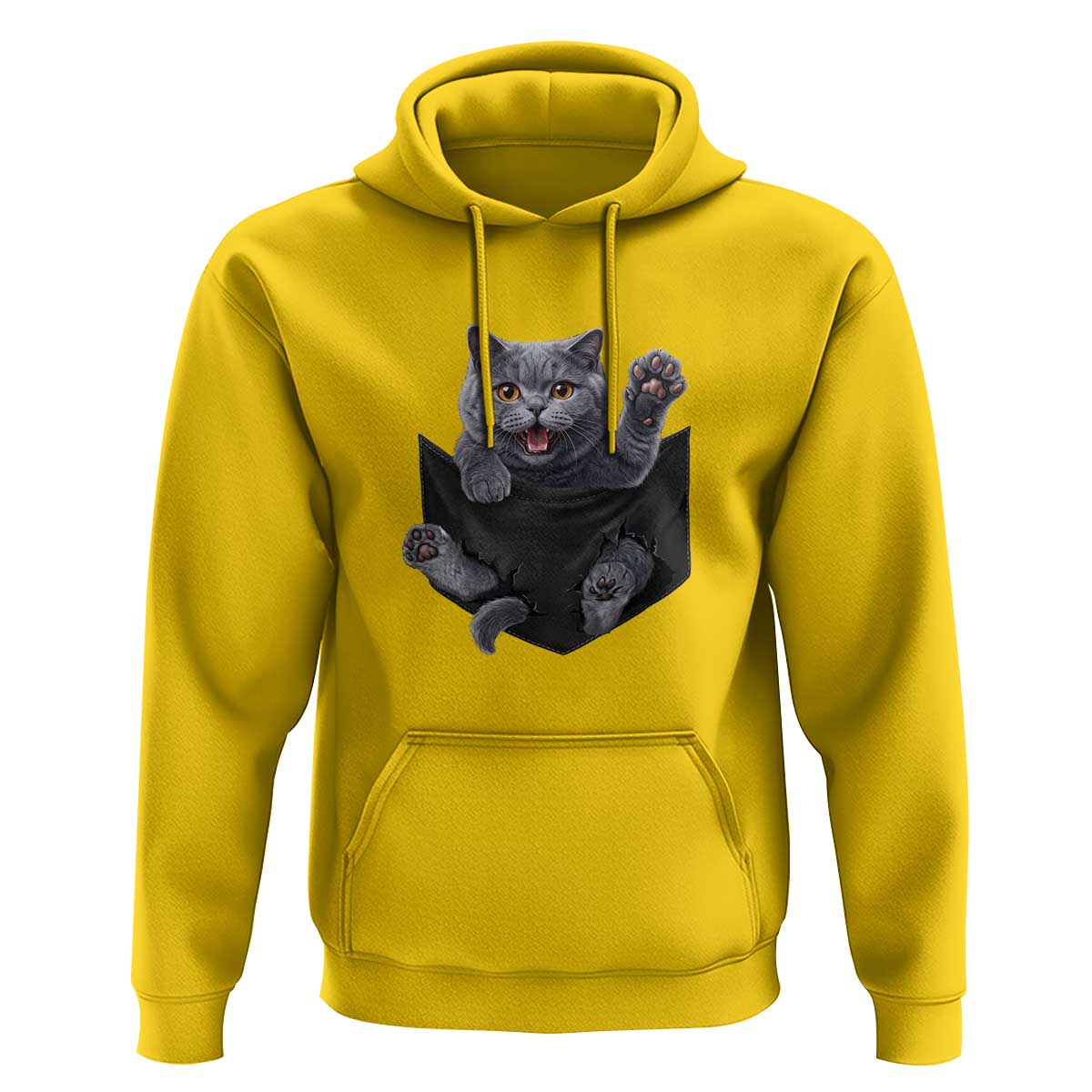 Cute British Shorthair Cat In Pocket Hoodie Cat Lover