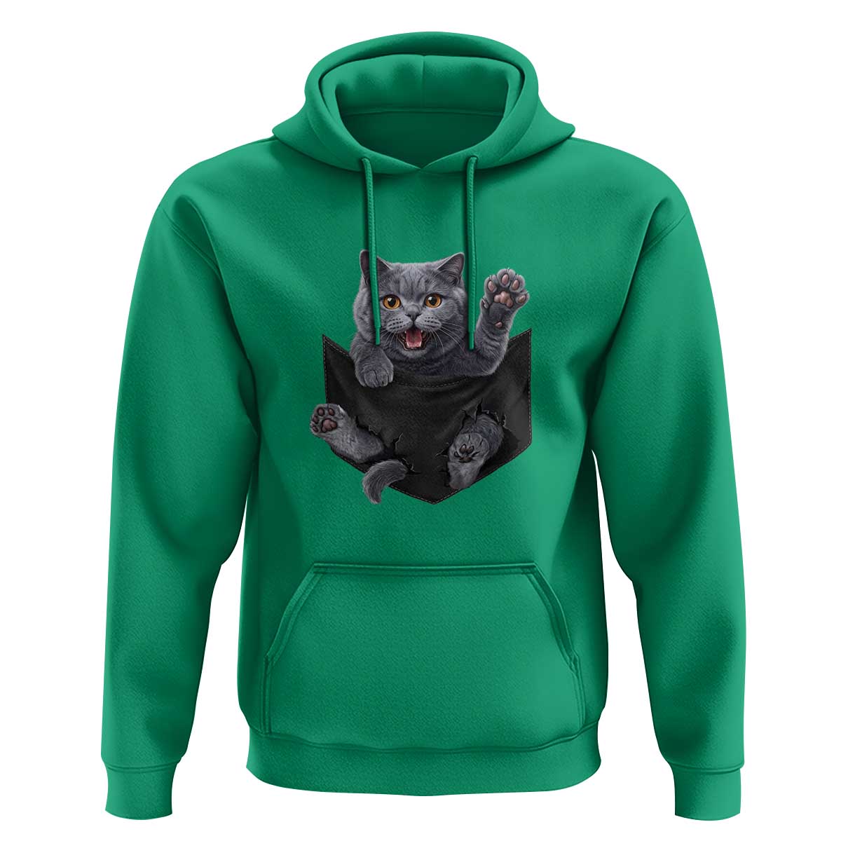 Cute British Shorthair Cat In Pocket Hoodie Cat Lover