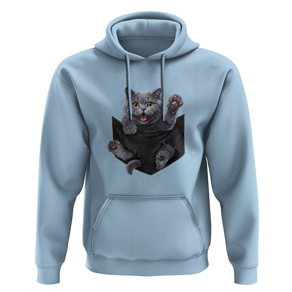 Cute British Shorthair Cat In Pocket Hoodie Cat Lover