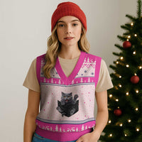 Cute British Shorthair Cat In Pocket V-Neck Knit Sweater Vest Cat Lover