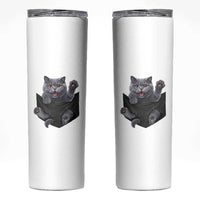 Cute British Shorthair Cat In Pocket Skinny Tumbler Cat Lover