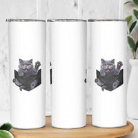 Cute British Shorthair Cat In Pocket Skinny Tumbler Cat Lover