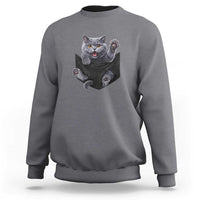 Cute British Shorthair Cat In Pocket Sweatshirt Cat Lover