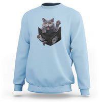 Cute British Shorthair Cat In Pocket Sweatshirt Cat Lover