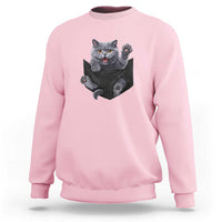 Cute British Shorthair Cat In Pocket Sweatshirt Cat Lover