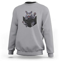 Cute British Shorthair Cat In Pocket Sweatshirt Cat Lover