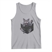 Cute British Shorthair Cat In Pocket Tank Top Cat Lover