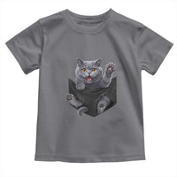 Cute British Shorthair Cat In Pocket Toddler T Shirt Cat Lover
