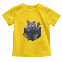 Cute British Shorthair Cat In Pocket Toddler T Shirt Cat Lover
