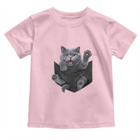 Cute British Shorthair Cat In Pocket Toddler T Shirt Cat Lover