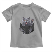 Cute British Shorthair Cat In Pocket Toddler T Shirt Cat Lover