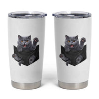 Cute British Shorthair Cat In Pocket Tumbler Cup Cat Lover