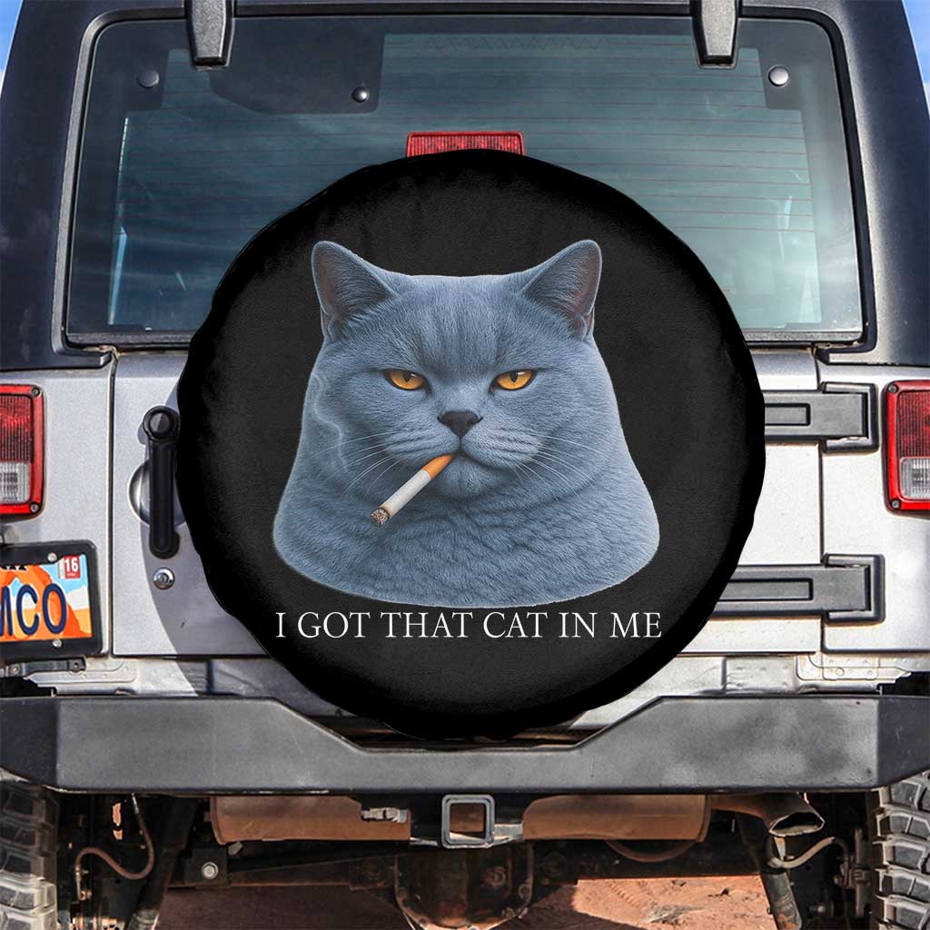 Funny British Shorthair Smoking Spare Tire Cover I Got That Cat In Me