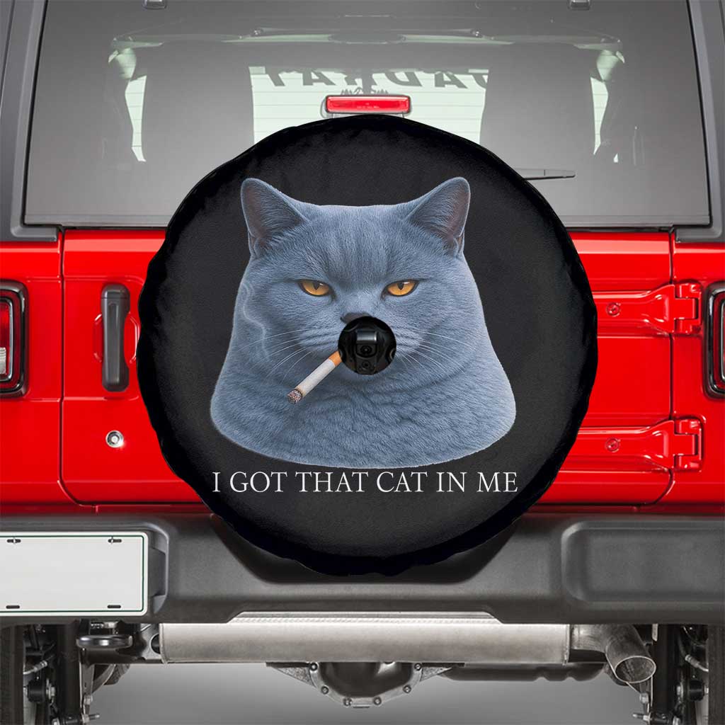 Funny British Shorthair Smoking Spare Tire Cover I Got That Cat In Me