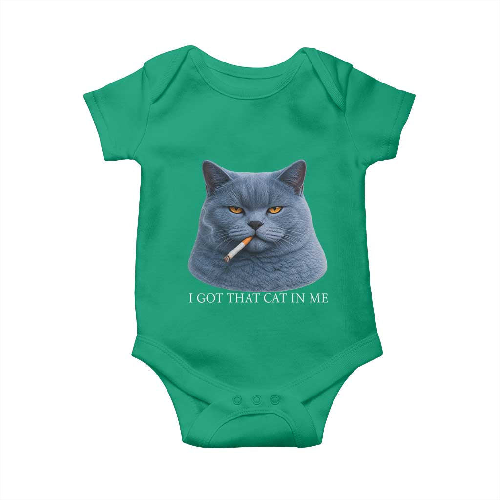 Funny British Shorthair Smoking Baby Onesie I Got That Cat In Me
