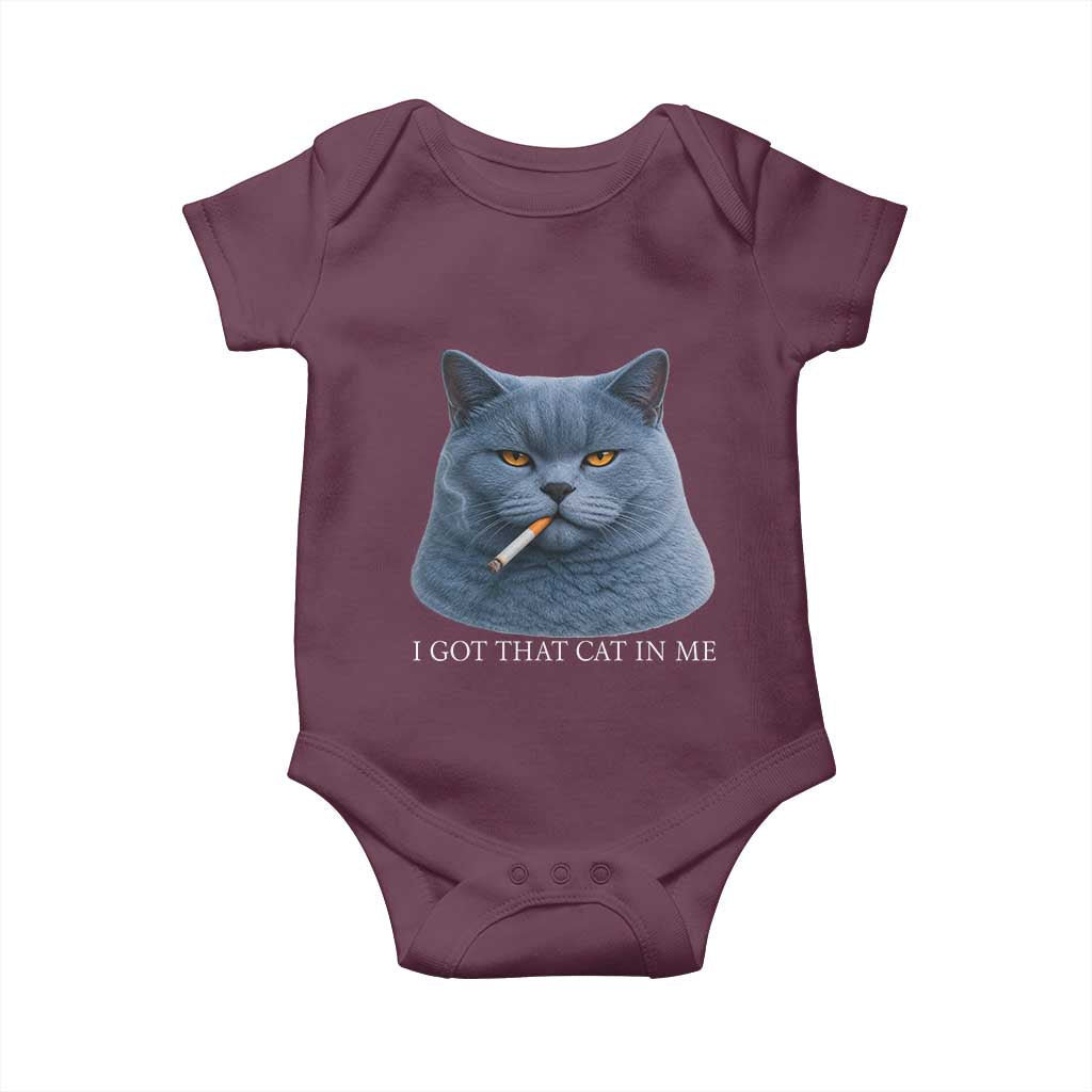 Funny British Shorthair Smoking Baby Onesie I Got That Cat In Me