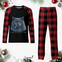 Funny British Shorthair Smoking Plaid Pajama Set I Got That Cat In Me