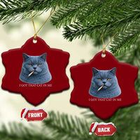Funny British Shorthair Smoking Ceramic Ornament I Got That Cat In Me