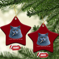 Funny British Shorthair Smoking Ceramic Ornament I Got That Cat In Me