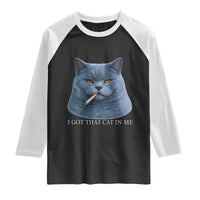 Funny British Shorthair Smoking Raglan Shirt I Got That Cat In Me