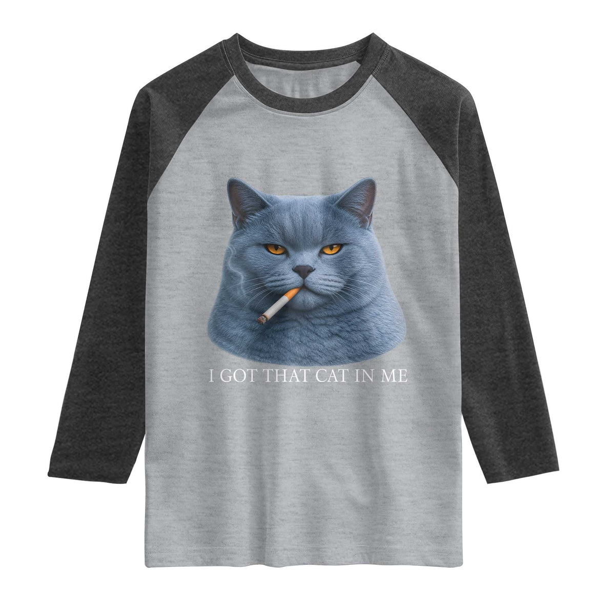 Funny British Shorthair Smoking Raglan Shirt I Got That Cat In Me