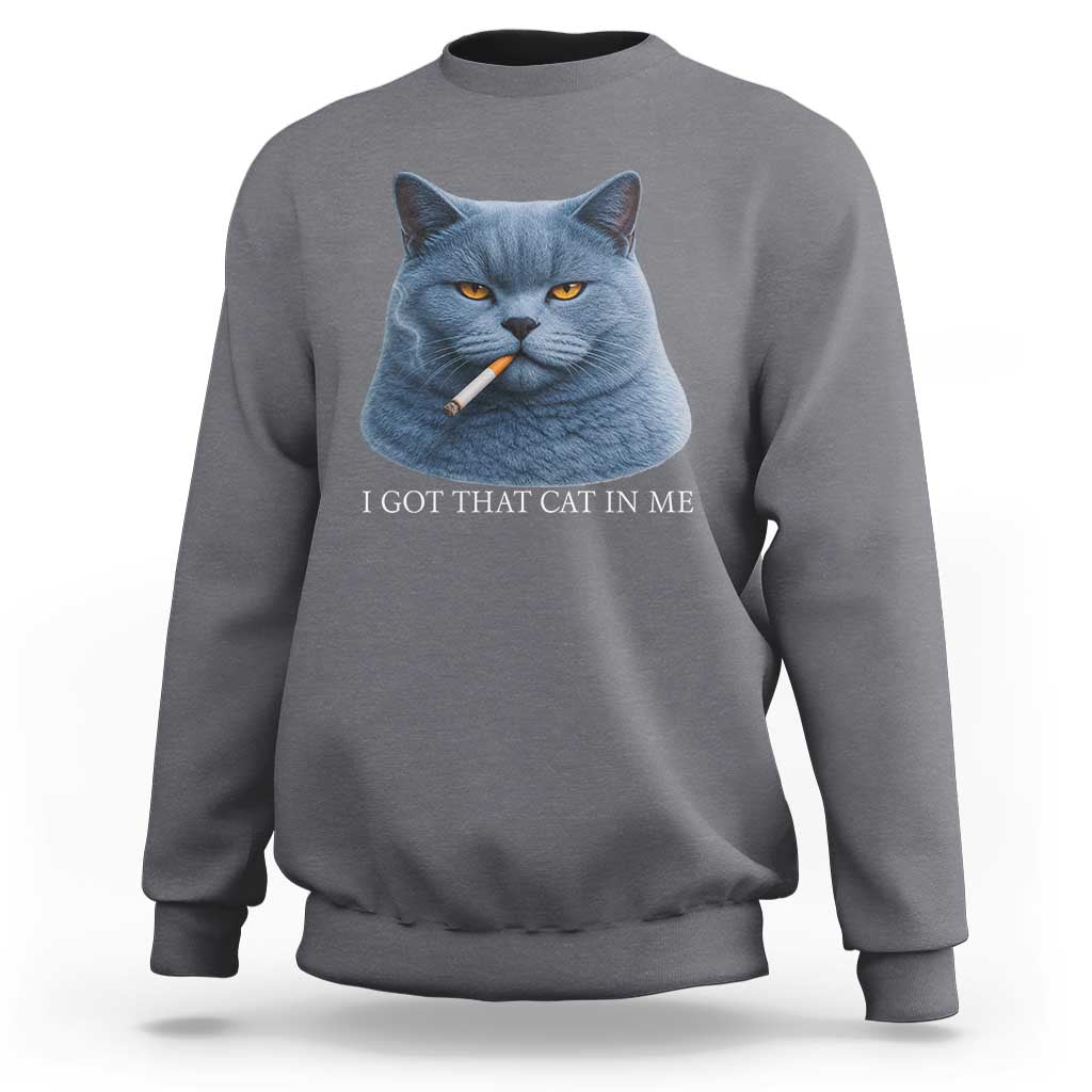 Funny British Shorthair Smoking Sweatshirt I Got That Cat In Me