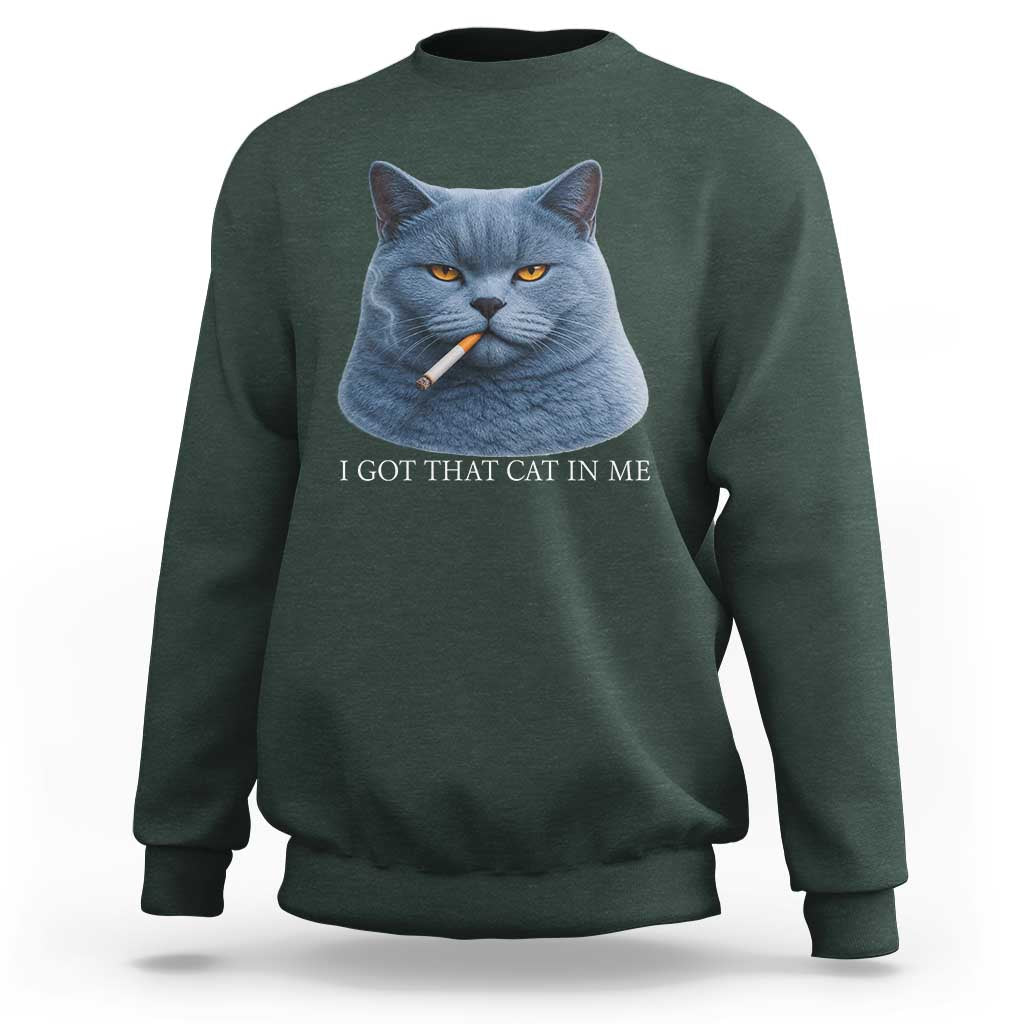 Funny British Shorthair Smoking Sweatshirt I Got That Cat In Me