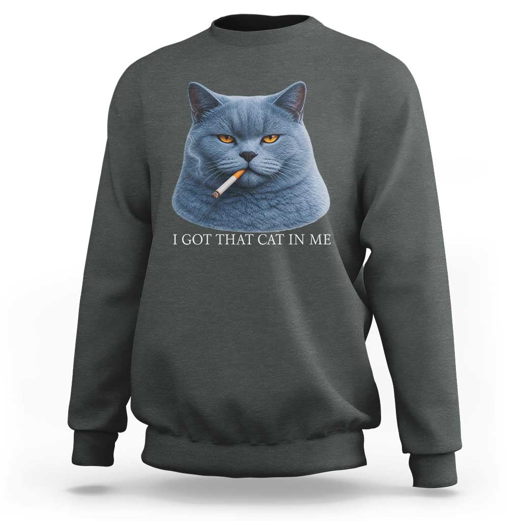 Funny British Shorthair Smoking Sweatshirt I Got That Cat In Me