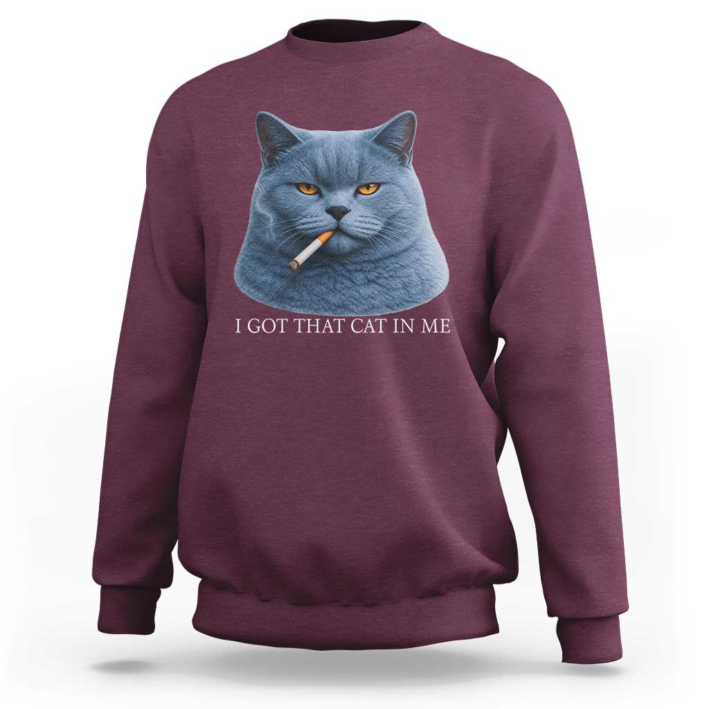 Funny British Shorthair Smoking Sweatshirt I Got That Cat In Me