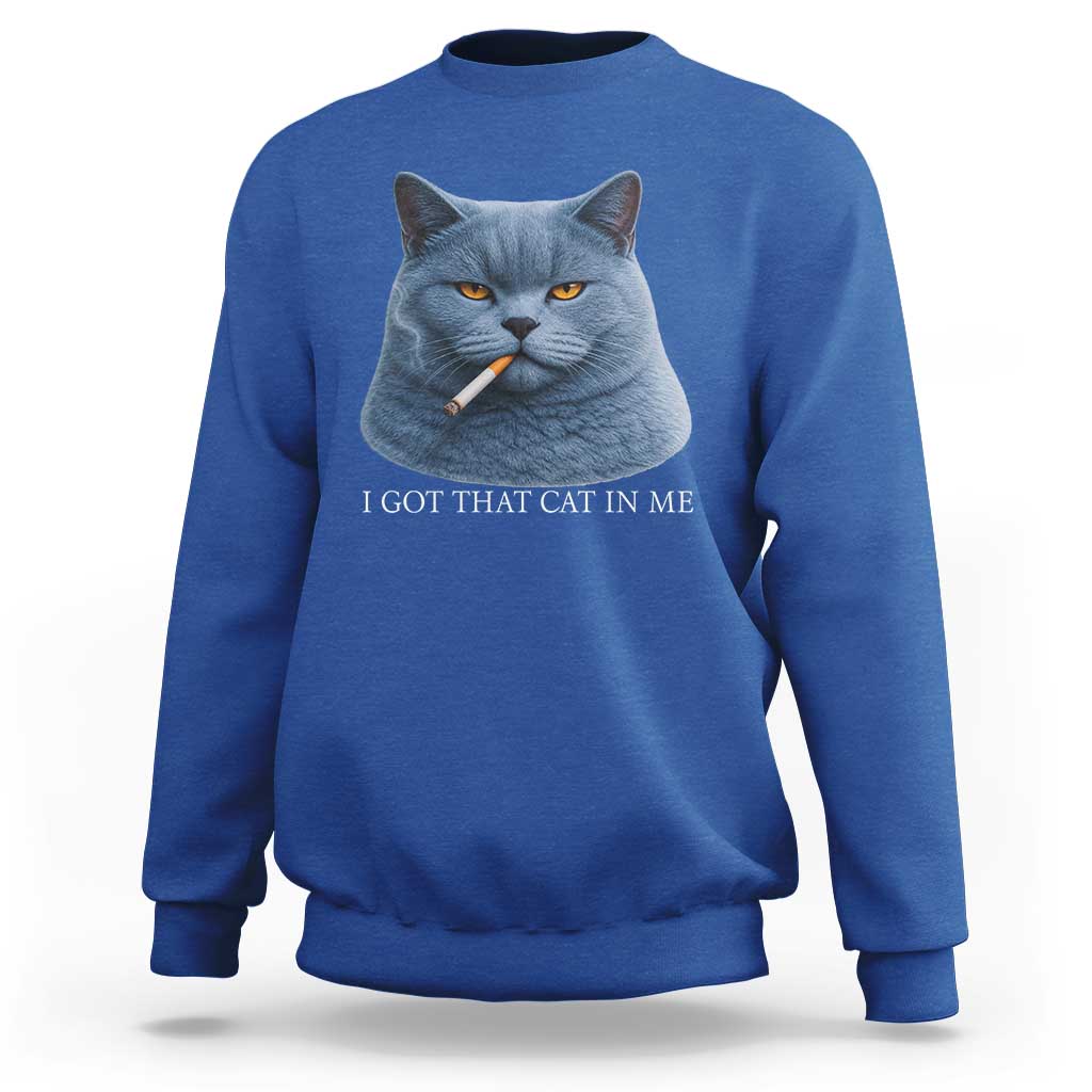 Funny British Shorthair Smoking Sweatshirt I Got That Cat In Me