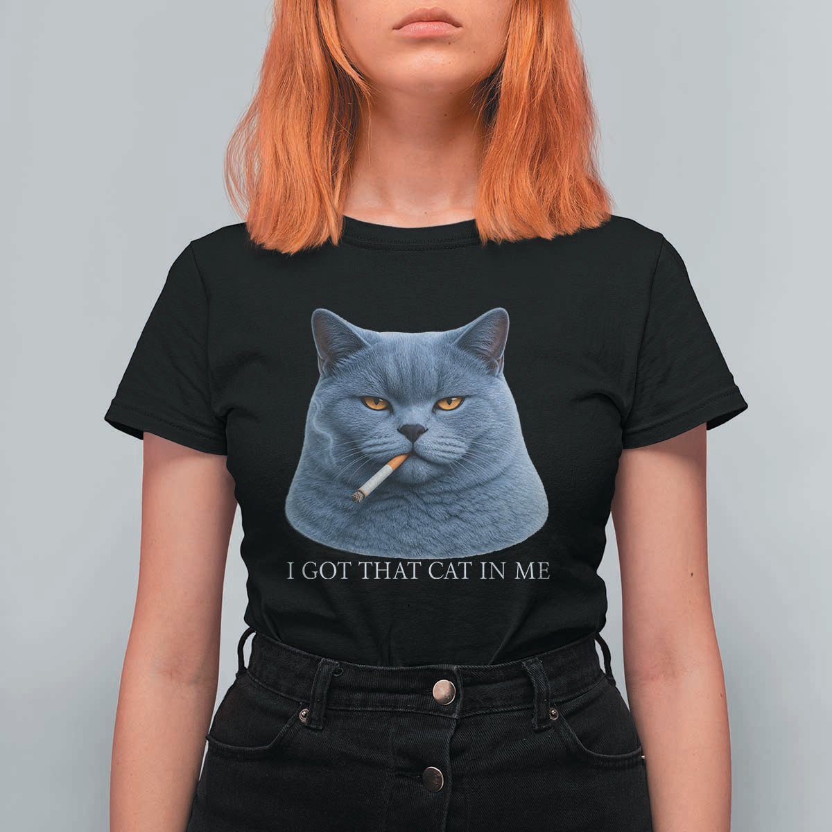 Funny British Shorthair Smoking T Shirt For Women I Got That Cat In Me