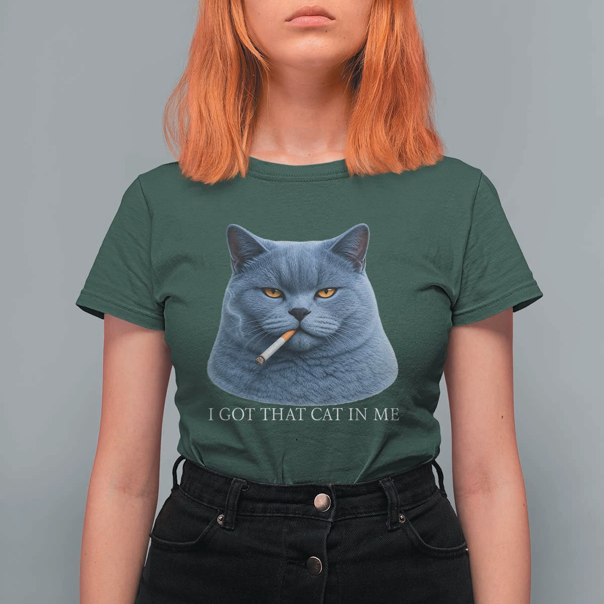 Funny British Shorthair Smoking T Shirt For Women I Got That Cat In Me
