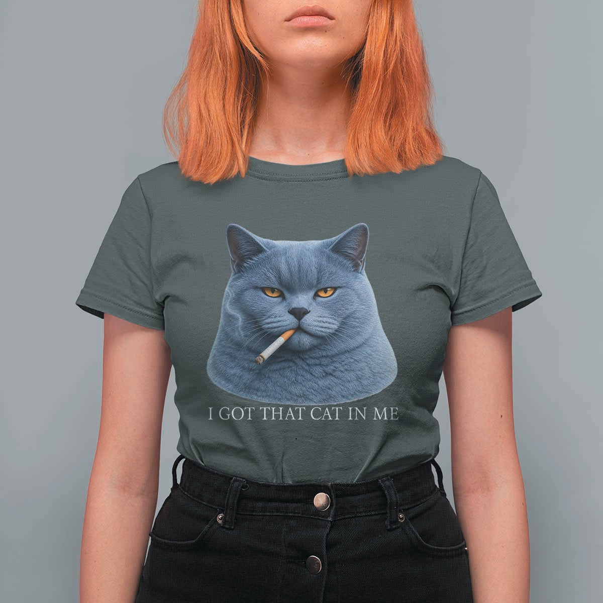 Funny British Shorthair Smoking T Shirt For Women I Got That Cat In Me
