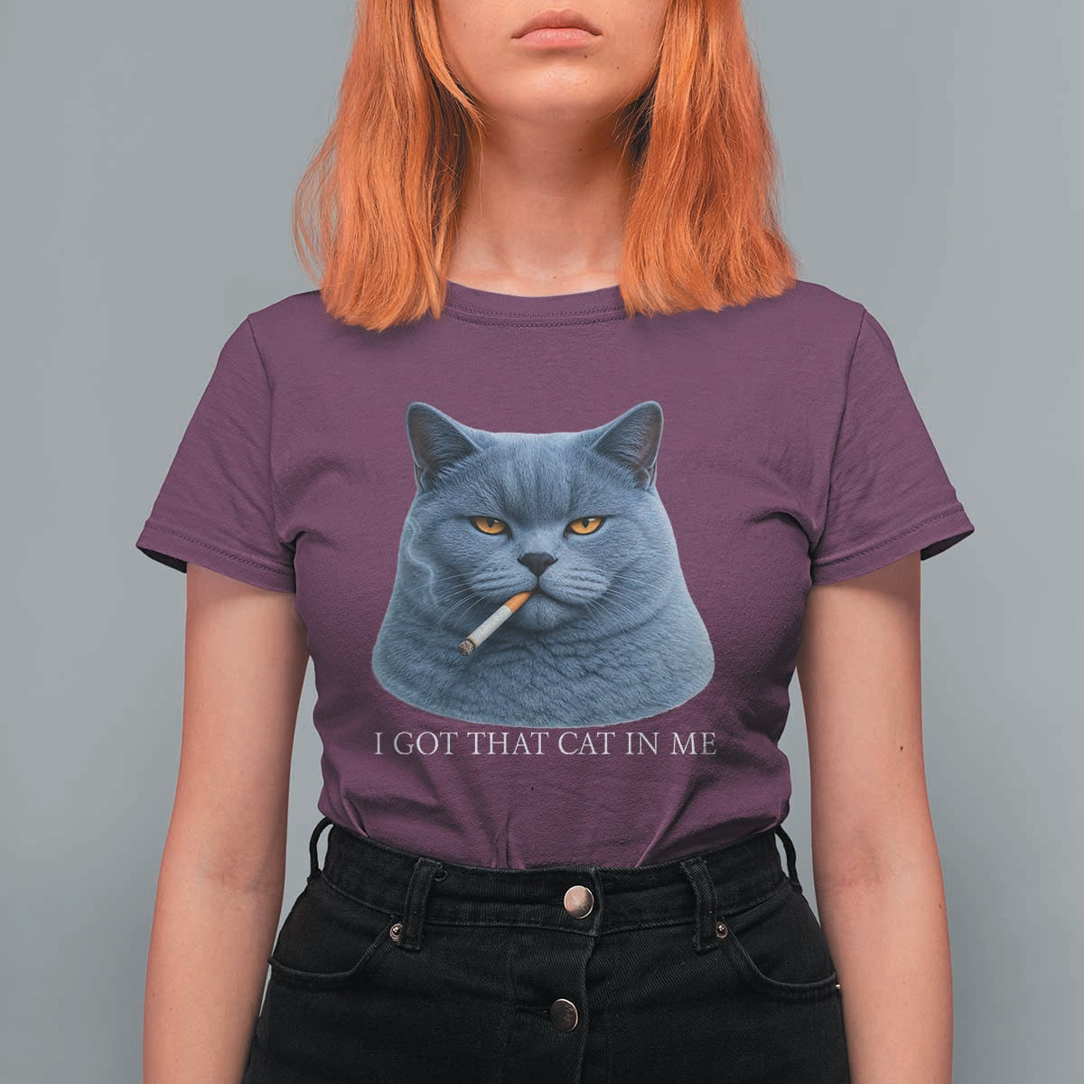 Funny British Shorthair Smoking T Shirt For Women I Got That Cat In Me