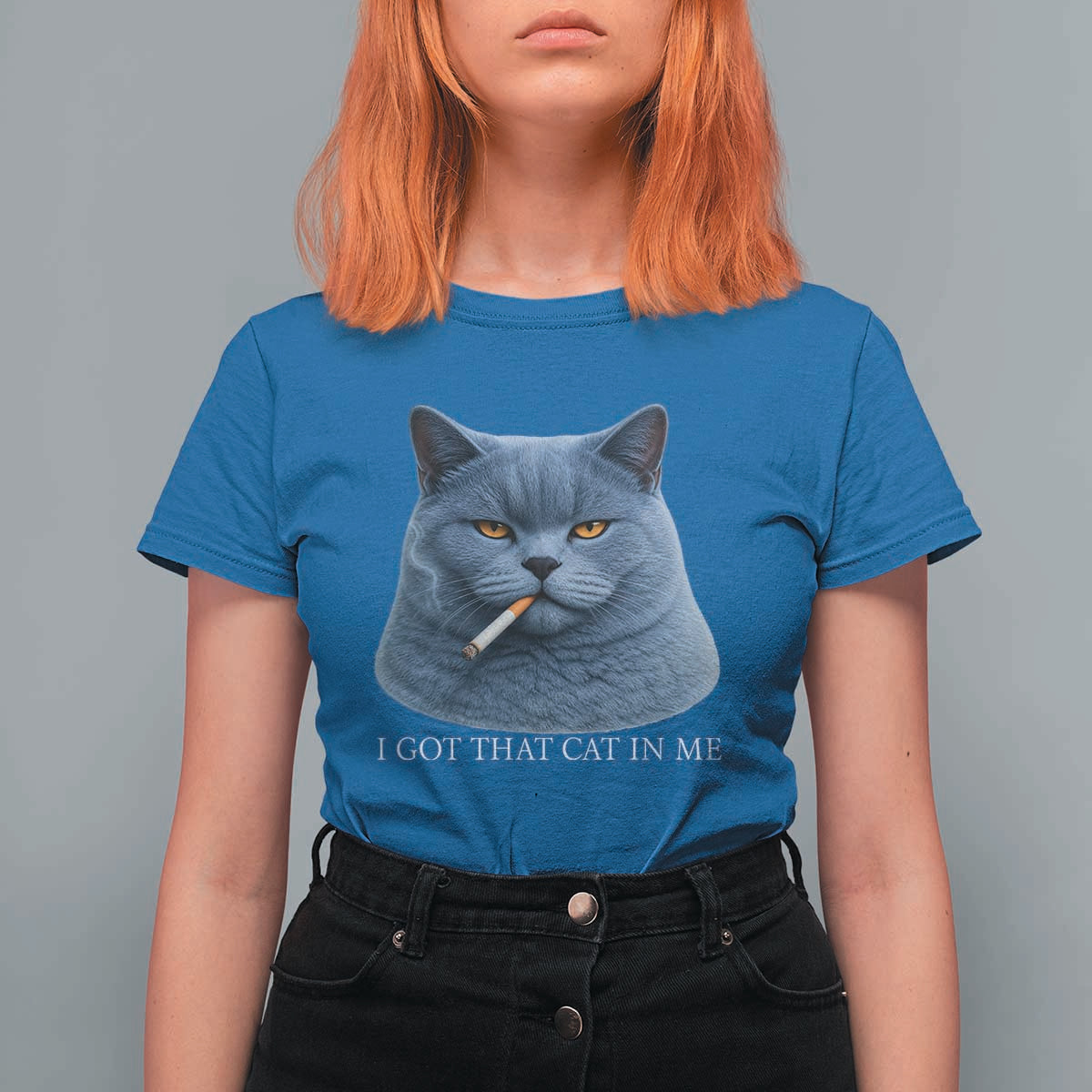 Funny British Shorthair Smoking T Shirt For Women I Got That Cat In Me