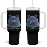 Funny British Shorthair Smoking Tumbler With Handle I Got That Cat In Me