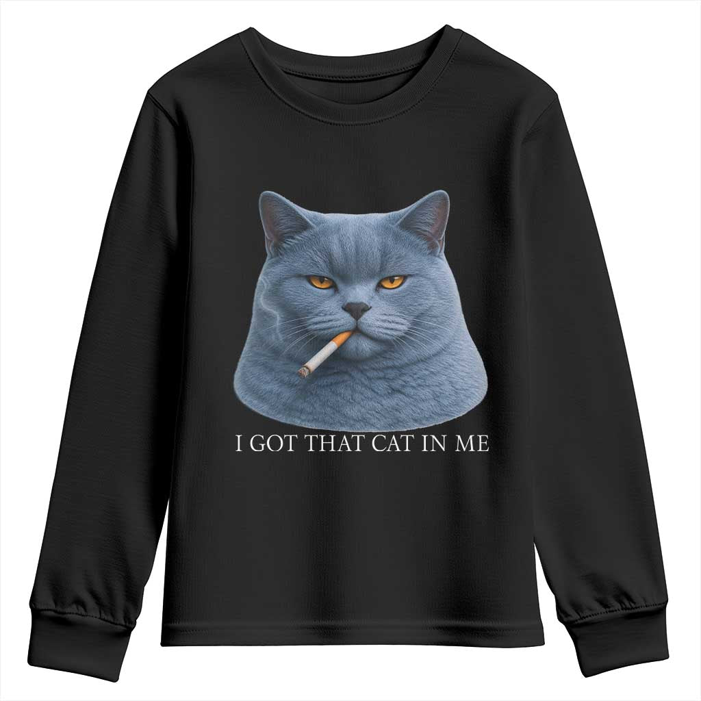 Funny British Shorthair Smoking Youth Sweatshirt I Got That Cat In Me