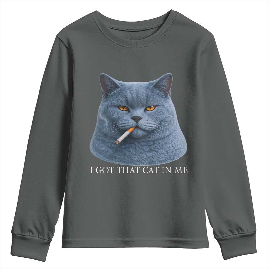 Funny British Shorthair Smoking Youth Sweatshirt I Got That Cat In Me